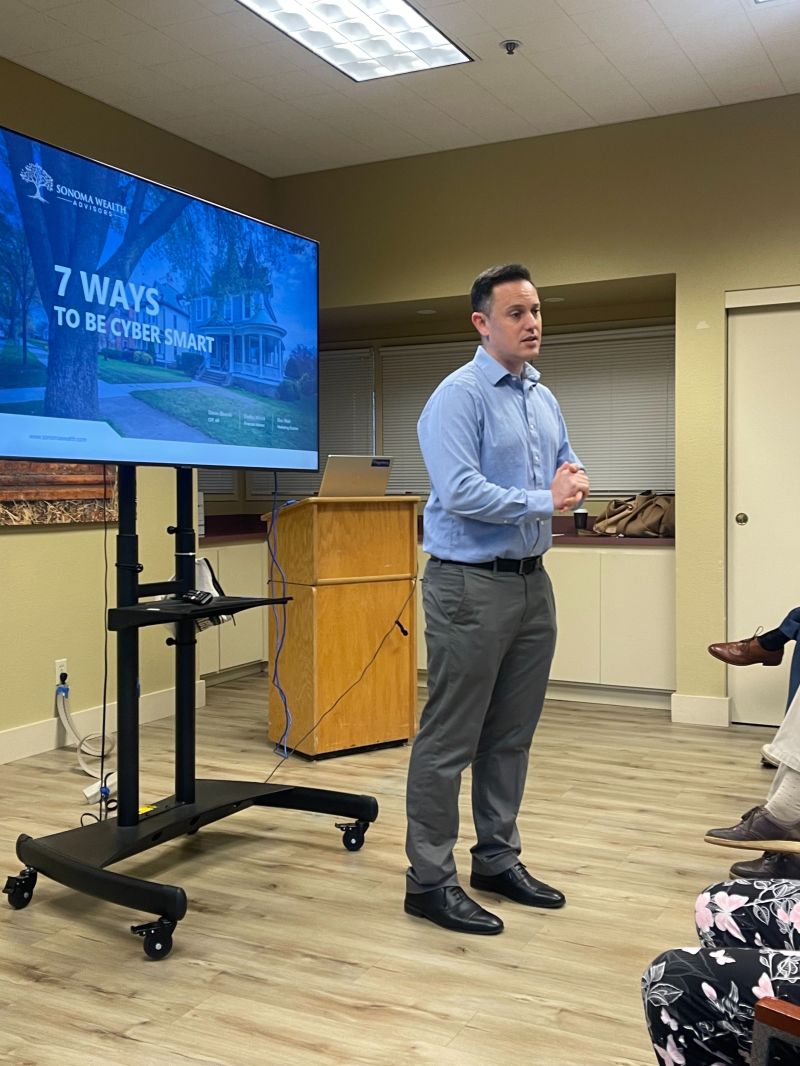 Dano Weir presenting "7 Ways to Be Cyber Smart" at Vintage House in Sonoma